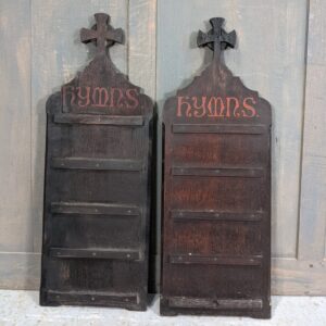 'Crypt Find' Antique Oak Hymnboards from Historic Church in Fleet St London (SOLD)