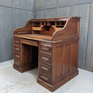 Classic 1930's Vintage Oak Roll Top Desk (SOLD)