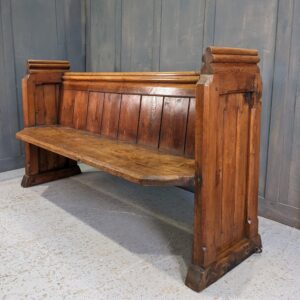 1880's Antique Waxed Pine Church Chapel Pew with Stepped Square Ends (SOLD)