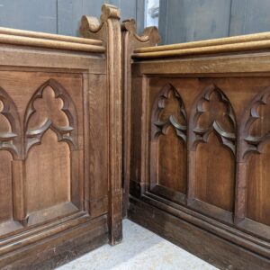 Extra Long Solid Oak Antique Gothic Church Chapel Pew Front Panels (SOLD)