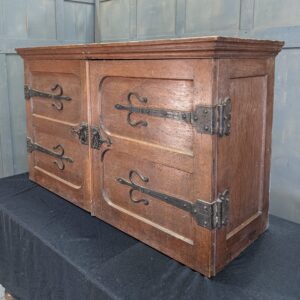 Unusual Antique Gothic Oak Table Top Vestment Cupboard Chest of Drawers (SOLD)