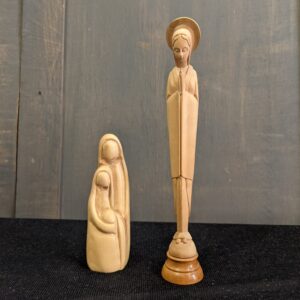 Two Simple 1960's Vintage German Carved Holy Figures (SOLD)
