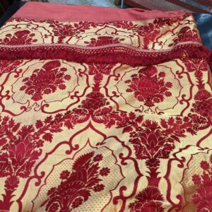 Fabulous Nearly 3m Long Vintage Gold & Crimson Silk Damask Altar Frontal from Preston Minster (SOLD)