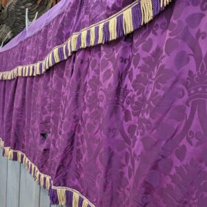 Vintage Long Purple Damask Silk Altar Frontal & Superfrontal Project Material (SOLD)
