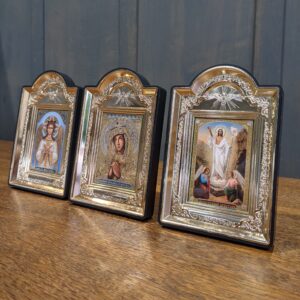 Three Small to Medium Size Modern Icons - Archangel, Virgin Mary & Christ (SOLD)