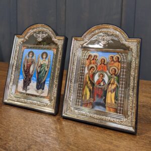 Two Medium Modern Icons - Two Archangels & Christ with Saints (SOLD)
