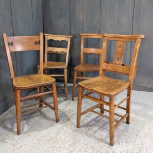 Four Diverse Styled Church Chapel Chairs VII (SOLD)