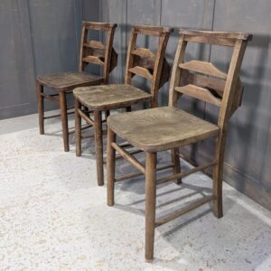 Last 3 Tooting Elm & Beech Church Chapel Chairs (SOLD)