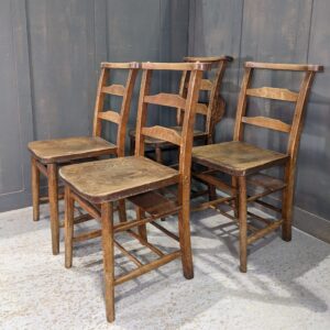 Harlequin Set of 4 'Pilgrim' Ladderback Church Chapel Chairs VIII (SOLD)
