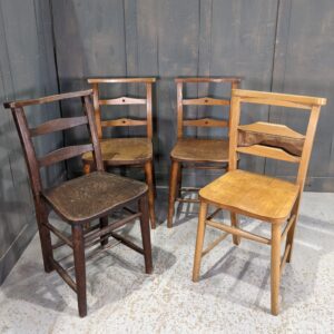 Very Harlequin Set of Pale to Dark Ladderback Church Chapel Chairs IX (SOLD)