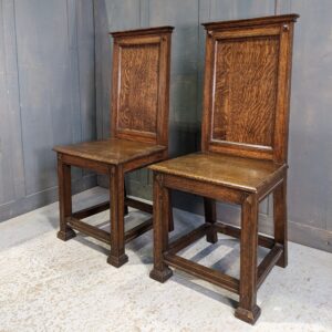 Bold Art Deco Oak High Back 1930's Vintage Church Ministers Chairs (SOLD)