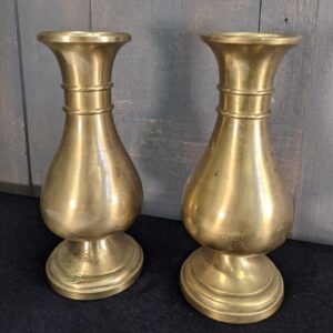 Large Pair Classic Brass Church Flower Vases (SOLD)