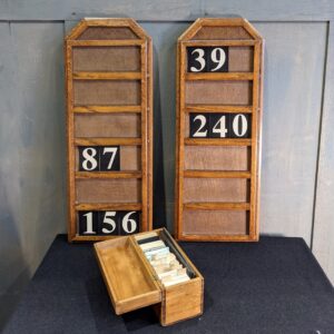 Simple 1930's Vintage Oak Six Hymn Hymn Boards from Bournemouth (SOLD)