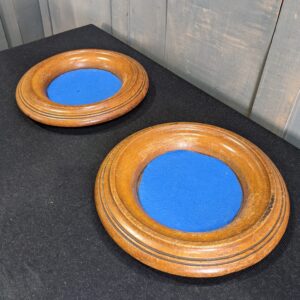 Turned Oak 1930's Vintage Church Collection Plates from Bournemouth (SOLD)