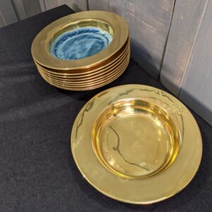 1930's Vintage Heavy Brass Church Collection Plates from Bournemouth (SOLD)