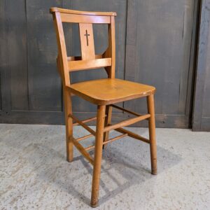 1967 Vintage Honey Beech Cross Back Chapel Chairs from Kensal Town London (SOLD)