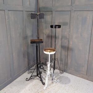 3 Assorted Vintage Church Adjustable Steel Plant Stands (SOLD)