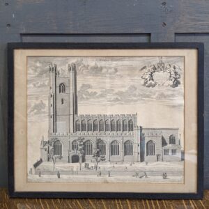 17th Century Framed Engraving of the Church St Mary the Great Cambridge (SOLD)