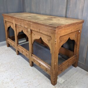Large Handsome Antique Arcaded Oak Church Altar Table (SOLD)