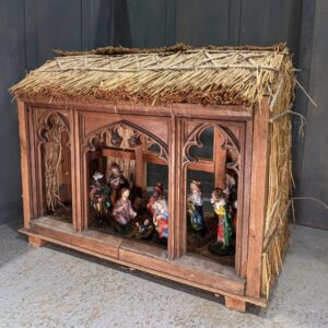 Large Yet Charming Church Nativity Barn with Vintage Italian Figures (SOLD)