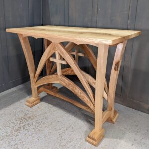 Modern Oak Double-Sided Small Altar Communion Table (SOLD)