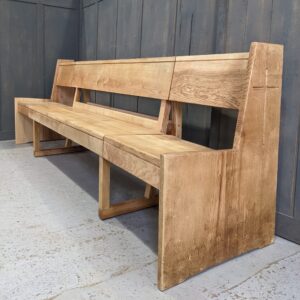 Modern Substantial Hardwood Church Pews Benches with Cross Cutaways (SOLD)