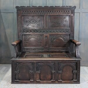 Antique Monumental Very Impressive & Tall Monks Bench (SOLD)