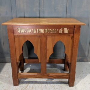 Compact Simple Gothic 1920's Vintage Pitch Pine Communion Table (SOLD)