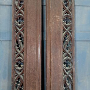 Two Victorian Gothic Carved Oak Bargeboard Panels Panelling Friezes (SOLD)