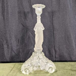 Unusual Vintage French Glass Sacred Heart Christ Candleholder (SOLD)