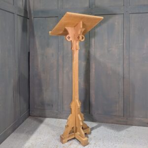 Pale Oak Pedestal Church Reading Lectern with Simple Gothic Details (SOLD)