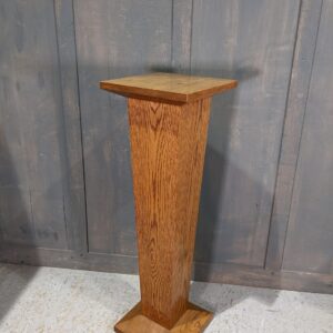 Good Quality Good Condition 1950's Vintage Solid Oak Heavy Plant Statue Stand (SOLD)