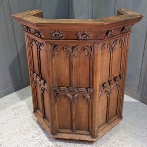 Beautiful 1876 Oak Gothic Smaller Size Pulpit from St Mary's Ely (SOLD)