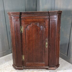 George III Oak Corner Cabinet Cupboard with Pilasters & Brass Fixings (SOLD)