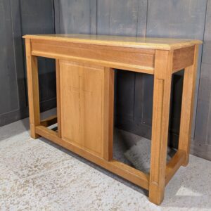 Small Solid Oak 1960's Church Altar Table with Cross (SOLD)