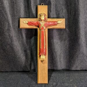 'Christ the King' 1960's Vintage Oak & Resin Crucifix (SOLD)
