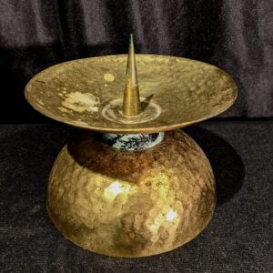 Unusual Dimpled Brass 1960's Vintage Circular Pricket Candlestick (SOLD)