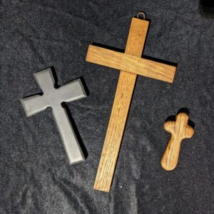 Three Simple Crosses One Slate One Oak & One Olivewood (SOLD)