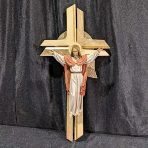 Small to Mid Size Hand Carved Wooden Oberammergau 'Risen Christ' Crucifix (SOLD)