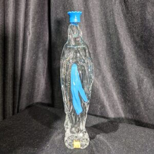 Glass Our Lady of Lourdes Holy Water Holder Bottle (SOLD)