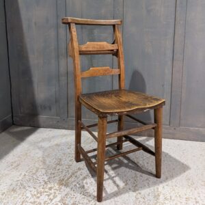 Very Stylish & Weighty Vintage Double Pilgrim Back Elm & Beech Church Chapel Chairs (SOLD)