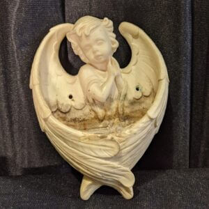 Wall Mounted Resin Angel Piscina Holy Water Stoup (SOLD)