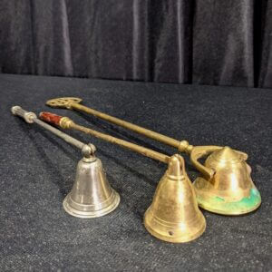 Three Good Quality Vintage Brass & Silver Plate Candle Snuffers (SOLD)