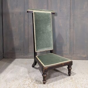 Antique Green Velvet Prie Dieu Prayer Chair (SOLD)
