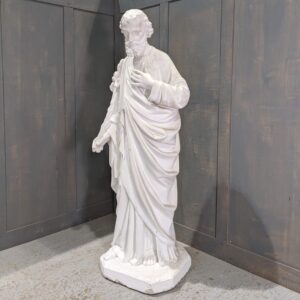 Very Large Antique White Painted Religious Statue of St Joseph (SOLD)