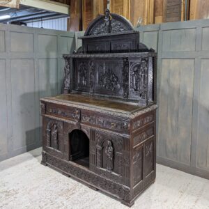Spectacular Antique Highly Carved Oak Flemish Altar Piece with Reredos (SOLD)