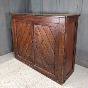Antique Herringbone Panelled Old Pine Vestry Cupboard (SOLD)