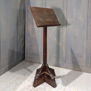 Simple Dark Oak Vintage Childrens Pedestal Lectern or Music Stand for Seated Person (SOLD)