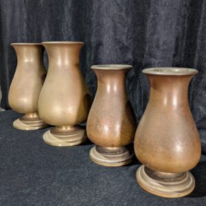 Very Heavy Victorian Brass Church Flower Vases (SOLD)