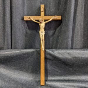 Smaller Size Delicate Hand Carved Limewood & Oak Crucifix